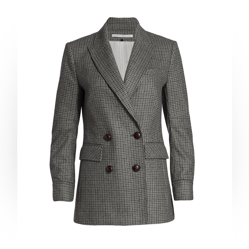 VERONICA BEARD Pyle Dickey Wool Double Breasted Blazer in Sage Multi Sz 0 - Picture 12 of 12